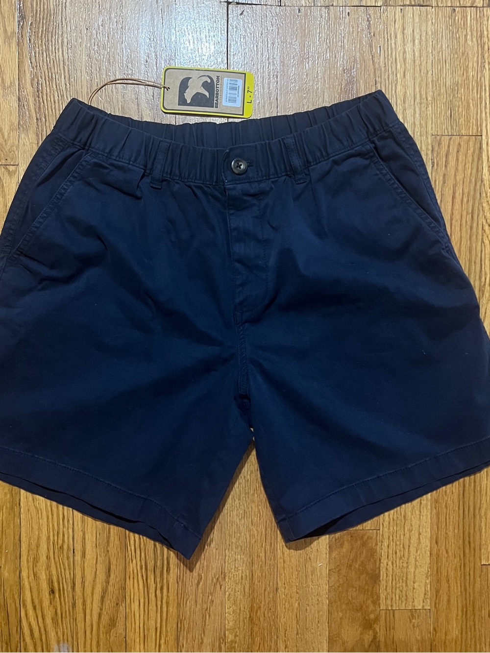 Bearbottom Navy Stretch Chino Shorts Boy’s L Cotton Twill Flat Front Ivy Preppy